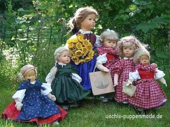 Puppenmode im Sommer,
Puppenkleider und Puppendirndl
