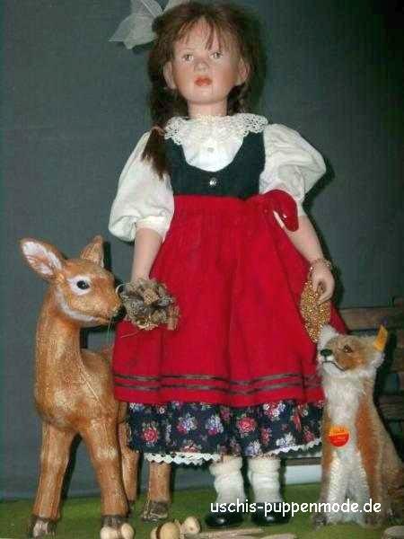 Puppendirndl mit Blumenmuster