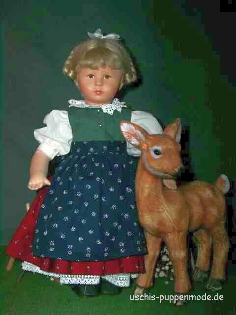 Puppendirndl mit Häkelkragen